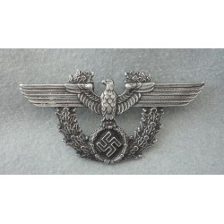 WW2 German Nazi Police Shako Hat Badge in Silver